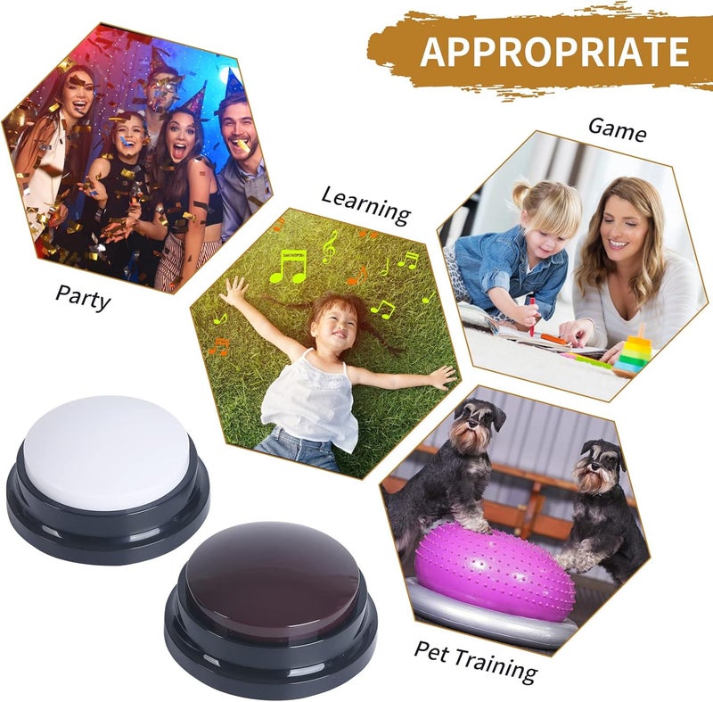 PELTEFLU Voice Recording Button, 30 Second Record Button for Dog Pet Interactivity, Gift for Friend, Family,10 Color Have Coffee and White - Image 2